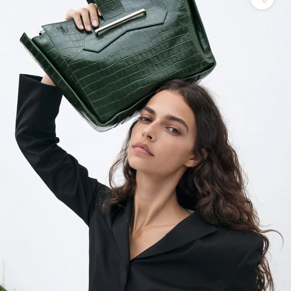 Naissant Manon Crossbody Forest Green Croc - Picture 7 of 9